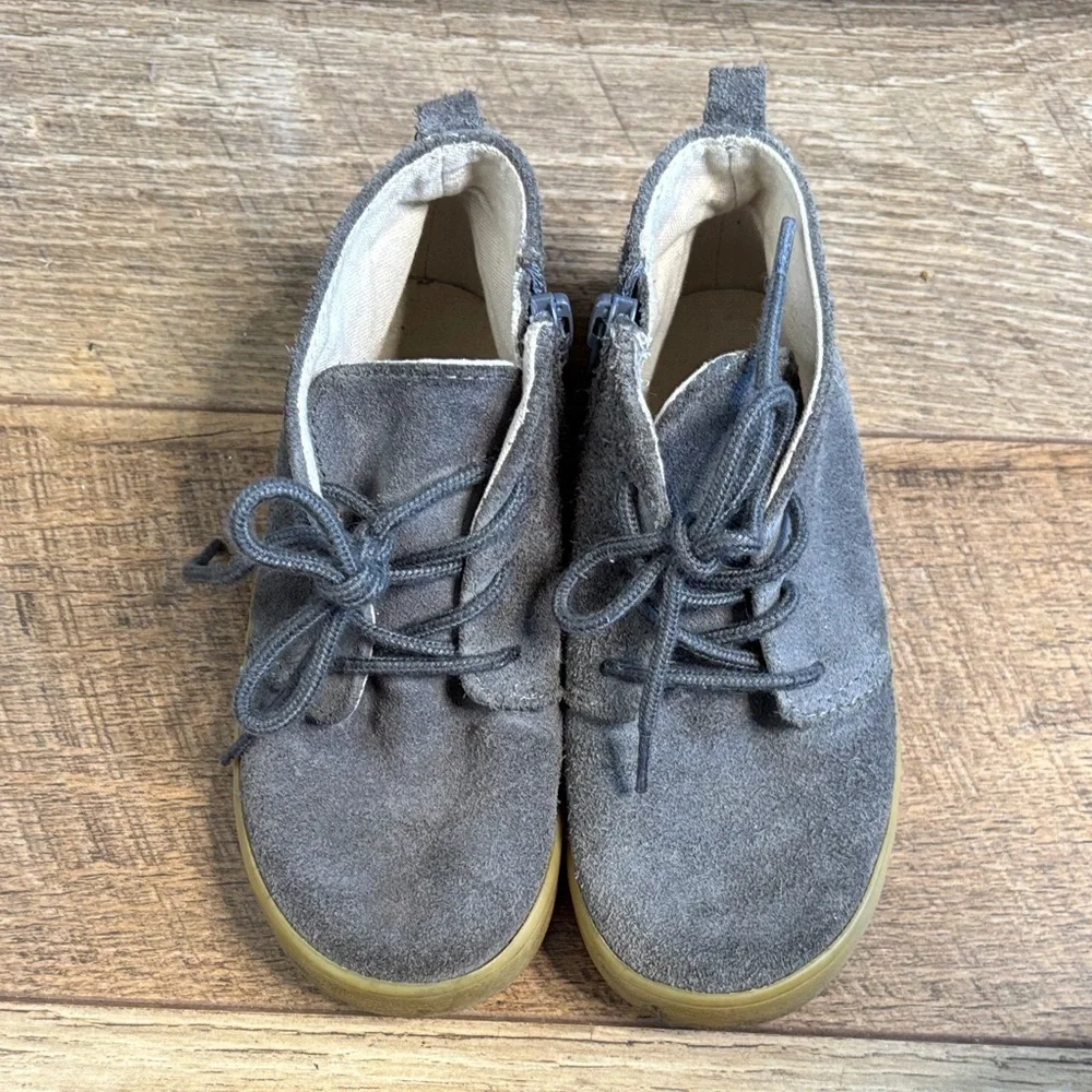 Gap Baby Gray Suede High-Top Side Zipper Sneakers sz 11